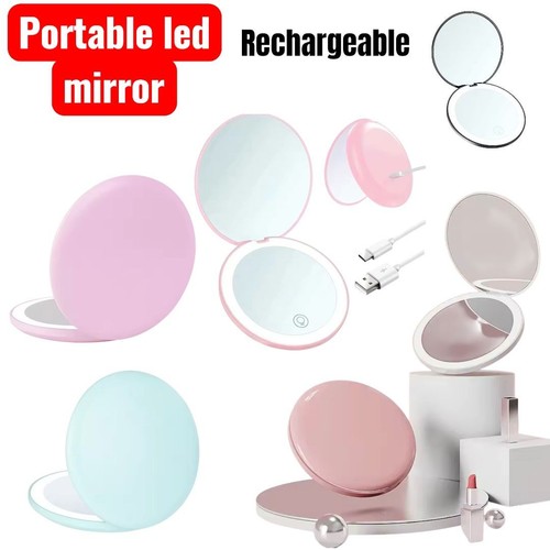 Led travel makeup mirror - led,