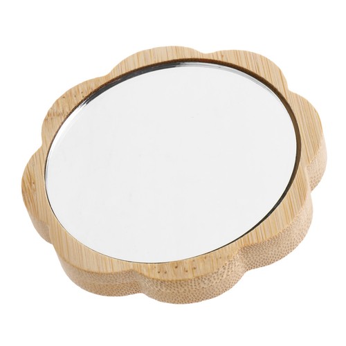 Wooden makeup mirror - wooden, compact