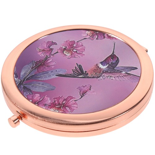 Metal compact mirror - rose, gold