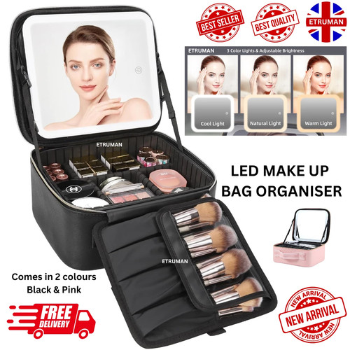 Makeup bag with light led - with,