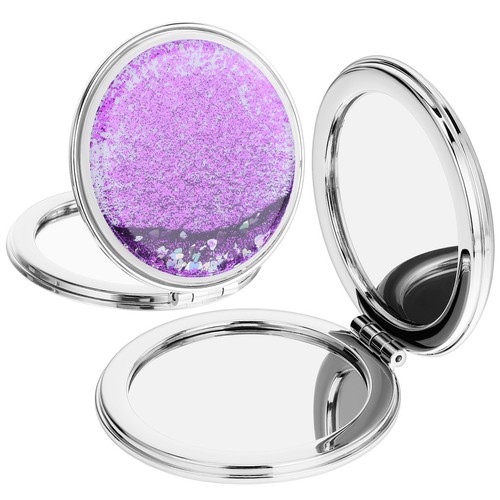 2pcs small round travel makeup - 2pcs,