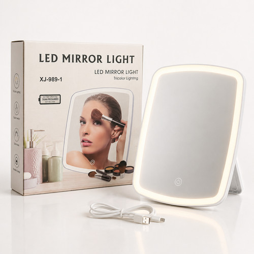 Led makeup mirror tricolour - led,